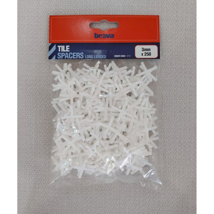 3mm Tile Spacers, Long Legged, Bag 250 pcs