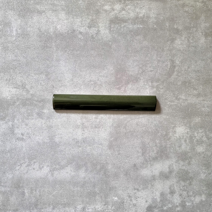 FULL BULLNOSE SAMPLE Zellige BOTANICAL GREEN Pencil Bullnose Border Tile 3cm x 20cm
