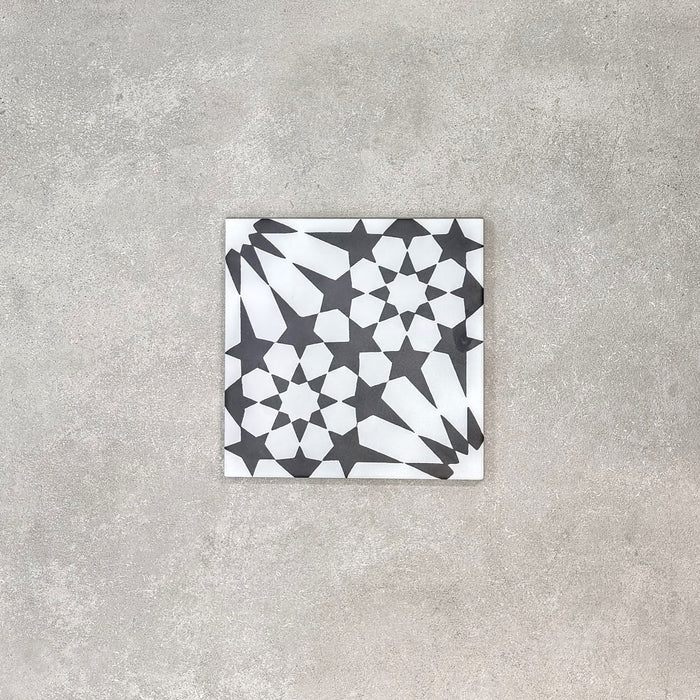 Fez Moroccan Winter Black & White Tiles 20cm x 20cm