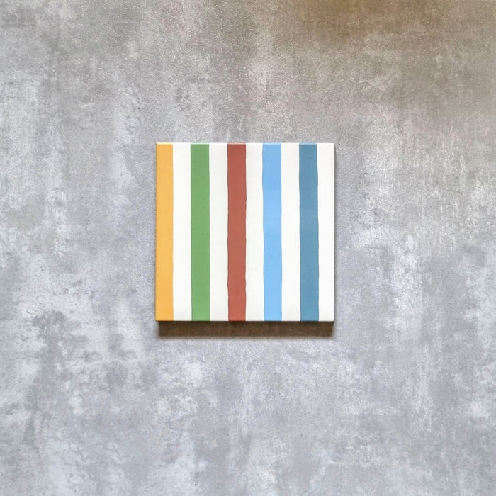 Pinstripes Rainbow Tile Indoor & Outdoor Tiles 20cm x 20cm