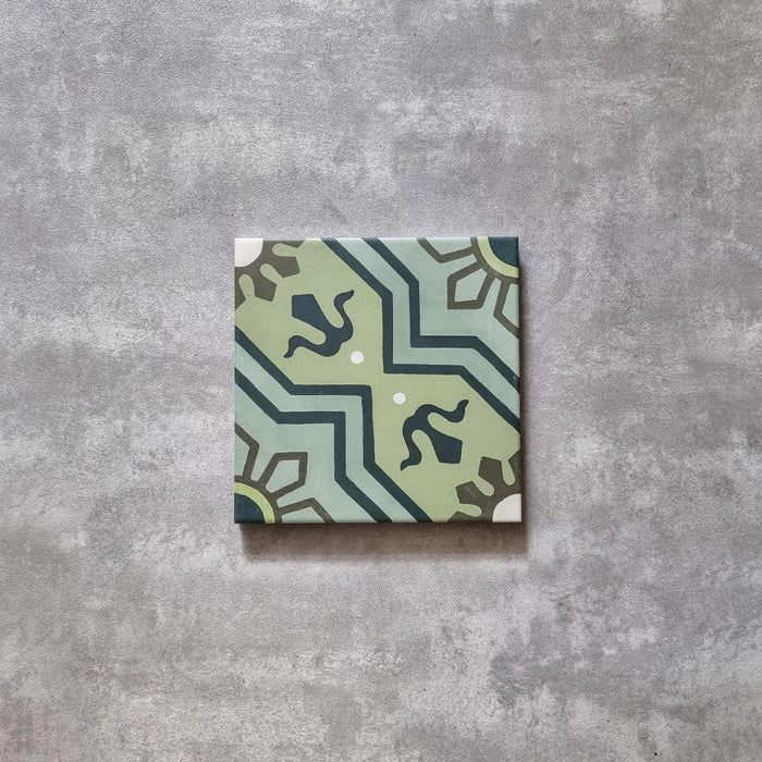 FULL TILE SAMPLE Balthazar Verde 20cm x 20cm