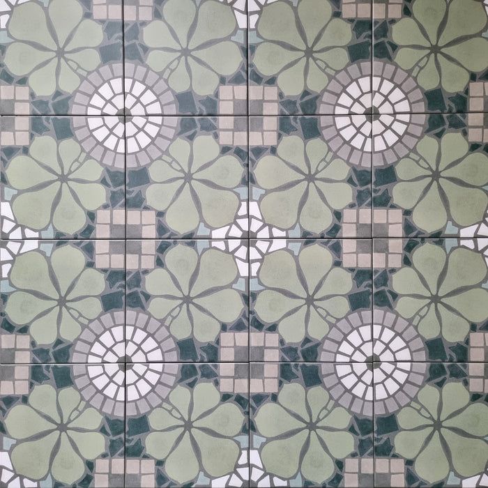 Nantes Green Moroccan Tiles 20cm x 20cm