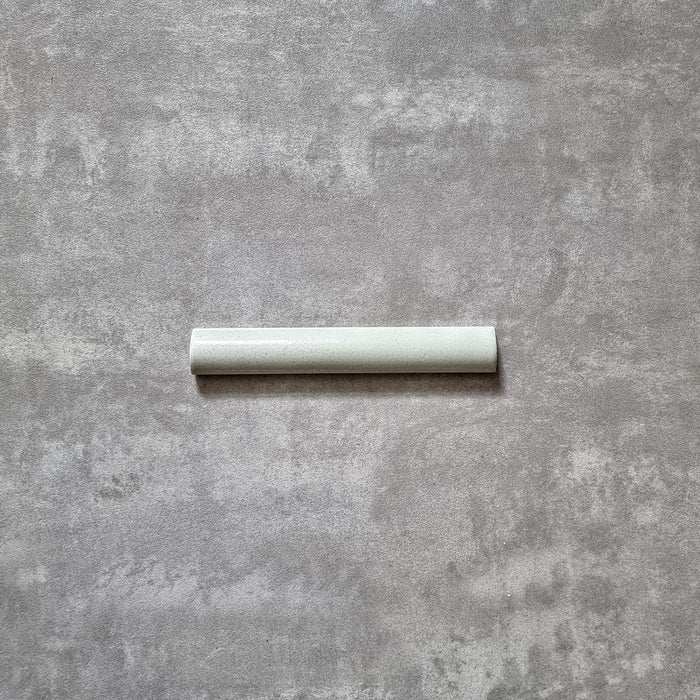FULL BULLNOSE SAMPLE Dordogne Matcha Green Pencil Bullnose Border Tile 3cm x 20cm