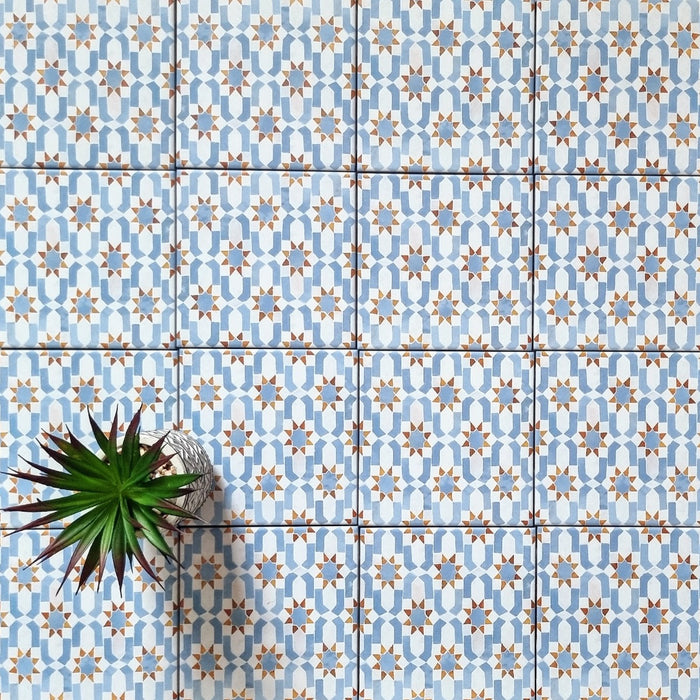 Marrakech C Mini Moroccan Porcelain Wall Floor Tile 15cm x 15cm