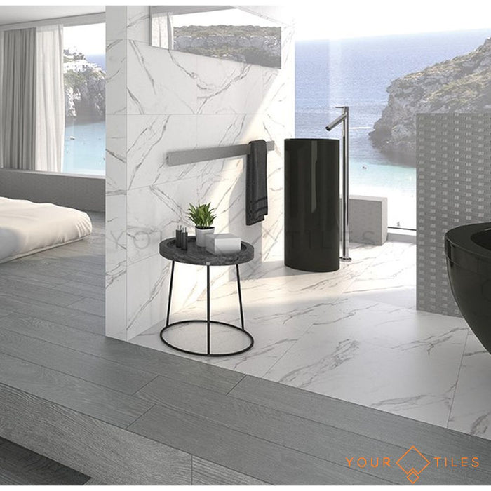 Snow Marble Tile Matt Effect Wall & Floor - 60cm x 60cm