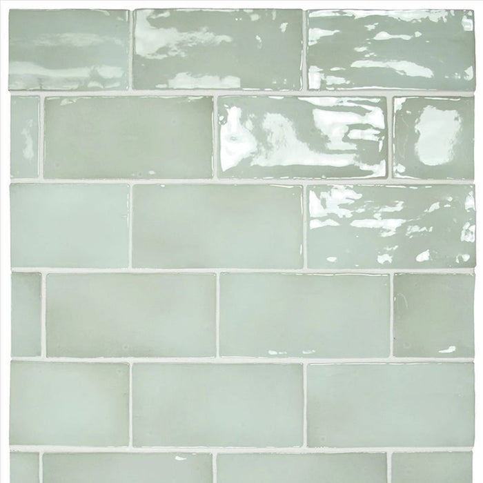 FULL TILE SAMPLE Liberty Mint Green Gloss 7.5 X 15cm