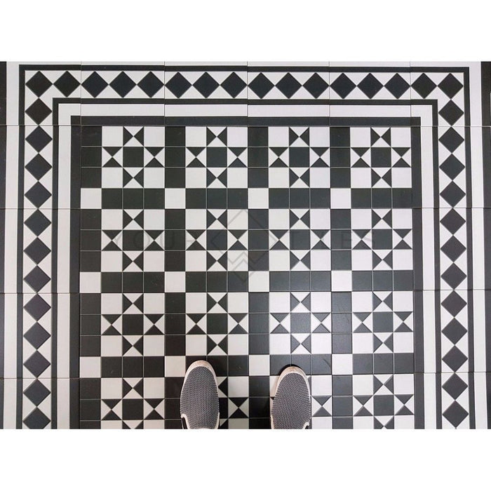 Haven Black Tile Side/Border Tile 25cm x 25cm