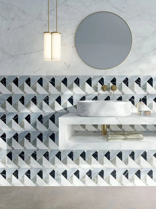 Lucca Diamond Tips 3D Décor | Porcelain Wall & Floor Tiles | 60cm x 120cm