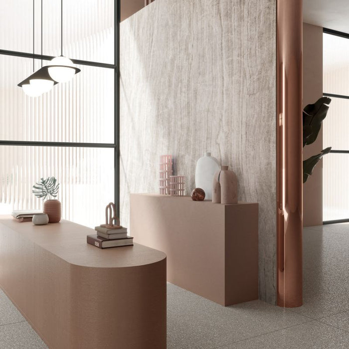 CUT TILE SAMPLE Taj Mahal *Polished* Marble style | Porcelain Wall & Floor Tiles | 60cm x 60cm