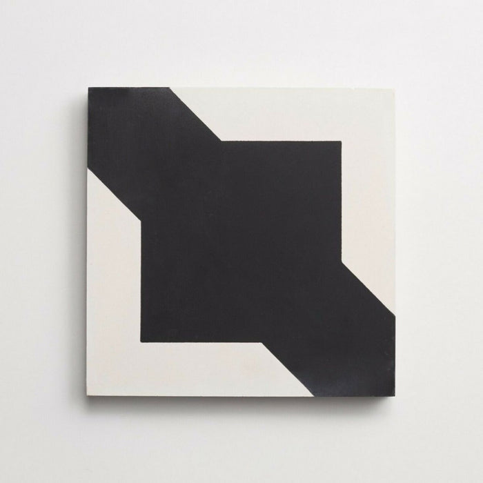 FULL TILE SAMPLE Almeira Cathedral Black and White 20cm x 20cm