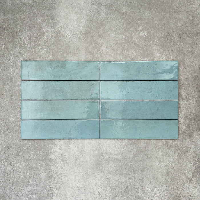 Nomad Aquamarine Brick | Industrial Style Wall Tiles | 6cm x 24.6cm