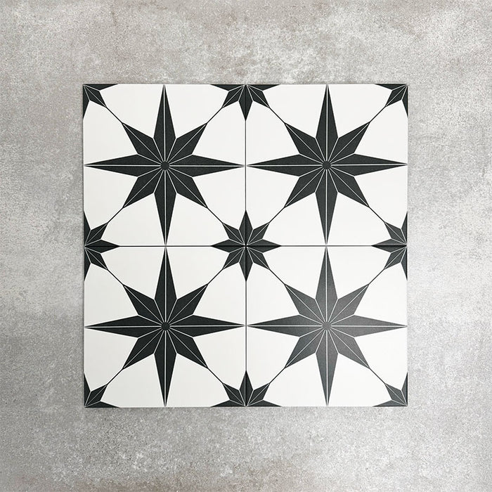 Polaris Black Star | Moroccan Style | 25cm x 25cm