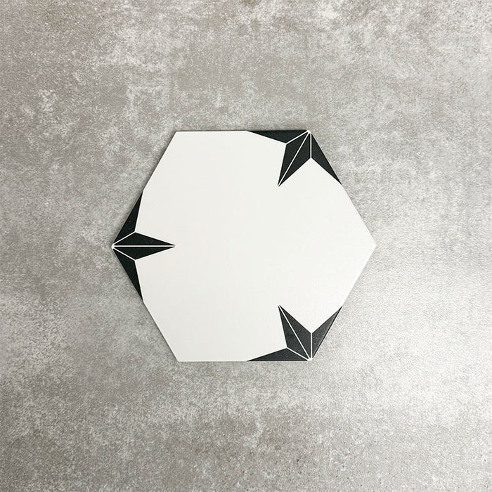 Polaris Black Star Hexagon | Moroccan Style | 22cm x 25cm