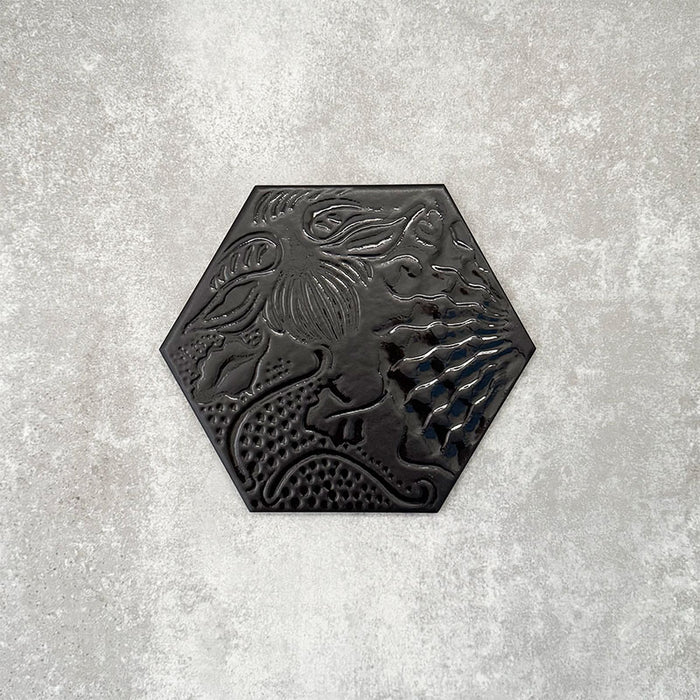 Catalan Decor Black | Hexagon Tile | 25cm x 22cm