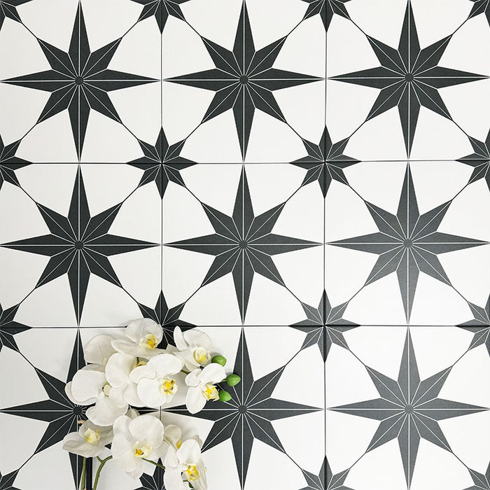 Polaris Black Star | Moroccan Style | 25cm x 25cm