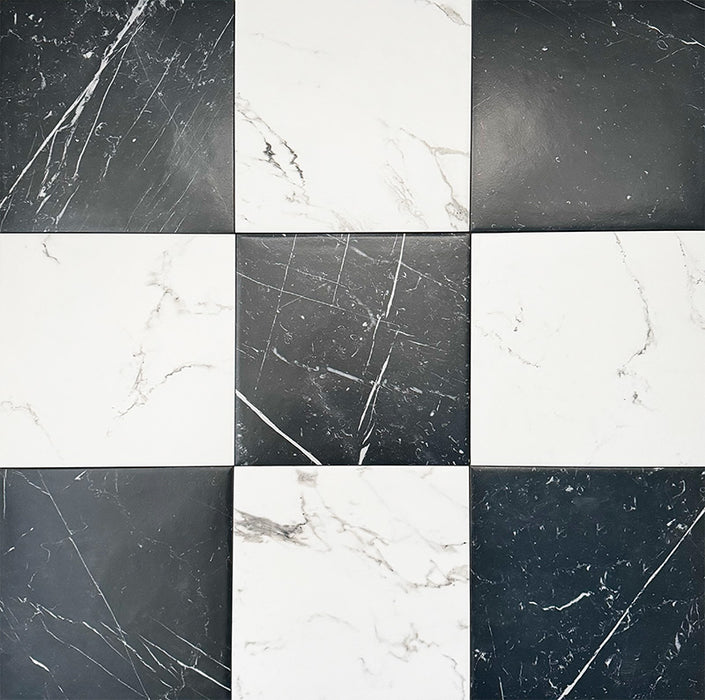 Florence Marquina Black | Marble Effect | 25cm x 25cm