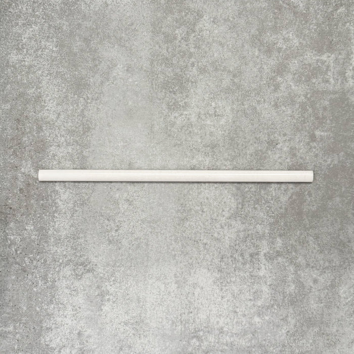 FULL BULLNOSE SAMPLE Allegra Blanca Gloss Pencil Bullnose Border Tile 1.2cm x 30cm