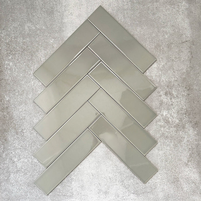 Brooklyn Sage Green Gloss | Flat Subway Metro Brick Wall Tile | 7.5cm x 30cm