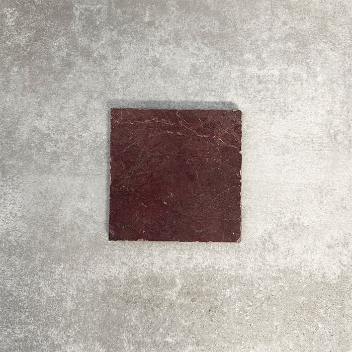 Fayrouz Tumbled Burgundy Red Marble Tile | 15cm x 15cm