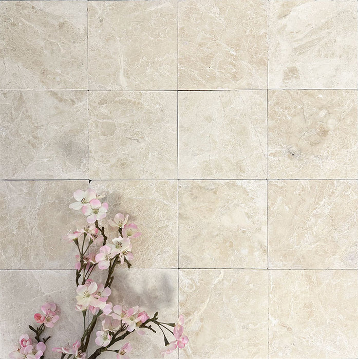 Fayrouz Tumbled Latte Foam Marble Tile | 15cm x 15cm