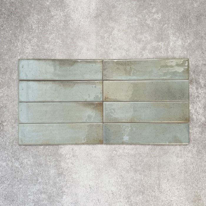 Allegra Celadon Green | Gloss Brick Tile | 6cm x 25cm