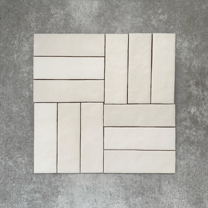 Zellige Chalk White Brick | Moroccan Style | 6.5cm x 20cm