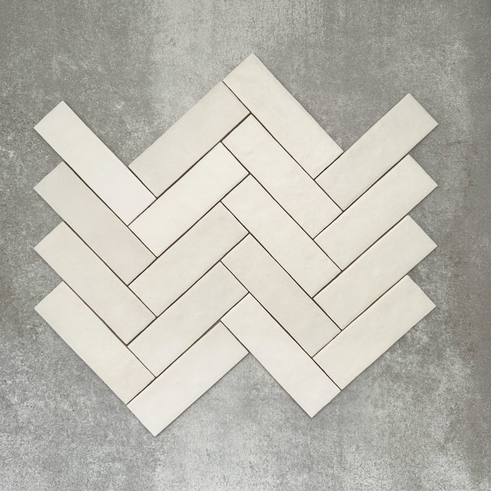 Zellige Chalk White Brick | Moroccan Style | 6.5cm x 20cm