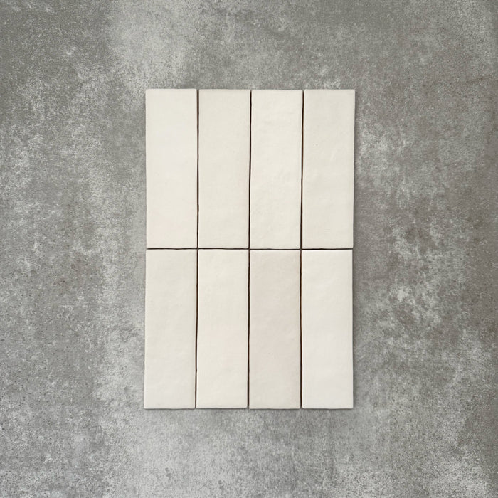 Zellige Chalk White Brick | Moroccan Style | 6.5cm x 20cm