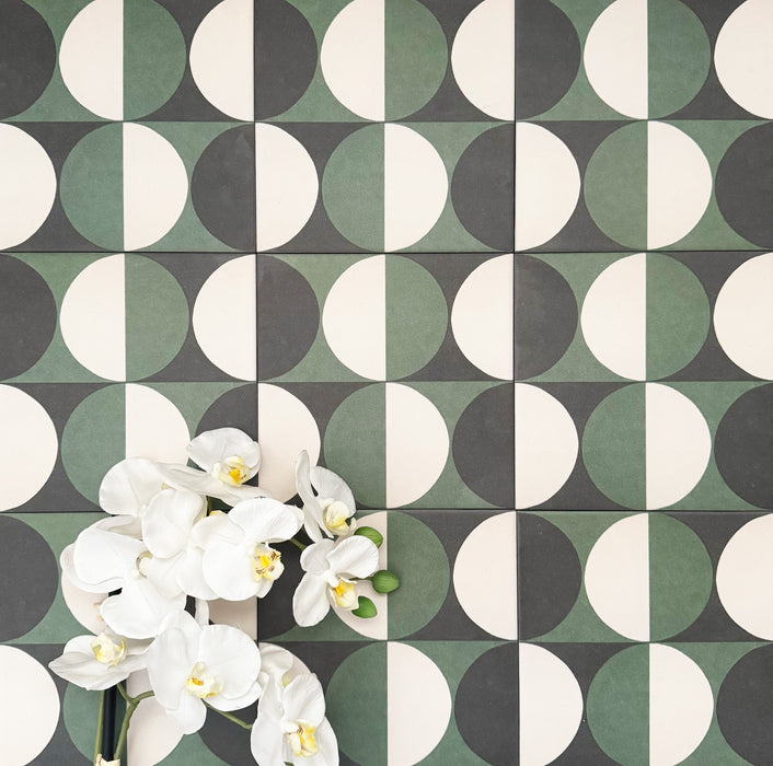 Abstract Circles | Patterned Tile | 20cm x 20cm