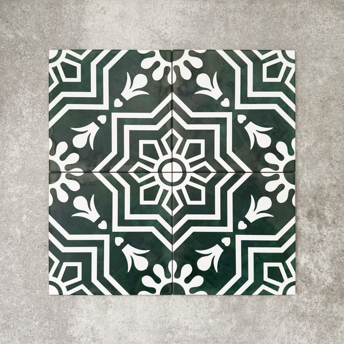 Balthazar Green | Moroccan Style | 20cm x 20cm