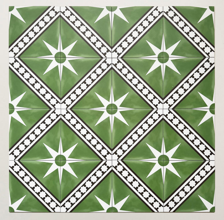 Gilgamesh Green | Moroccan Style | 20cm x 20cm