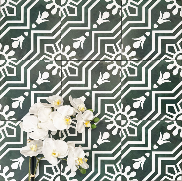 Balthazar Green | Moroccan Style | 20cm x 20cm