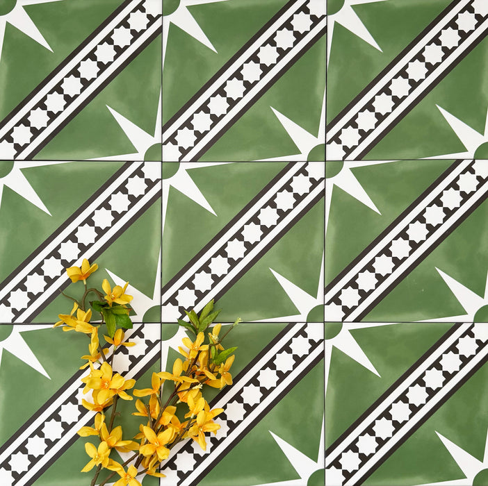 Gilgamesh Green | Moroccan Style | 20cm x 20cm