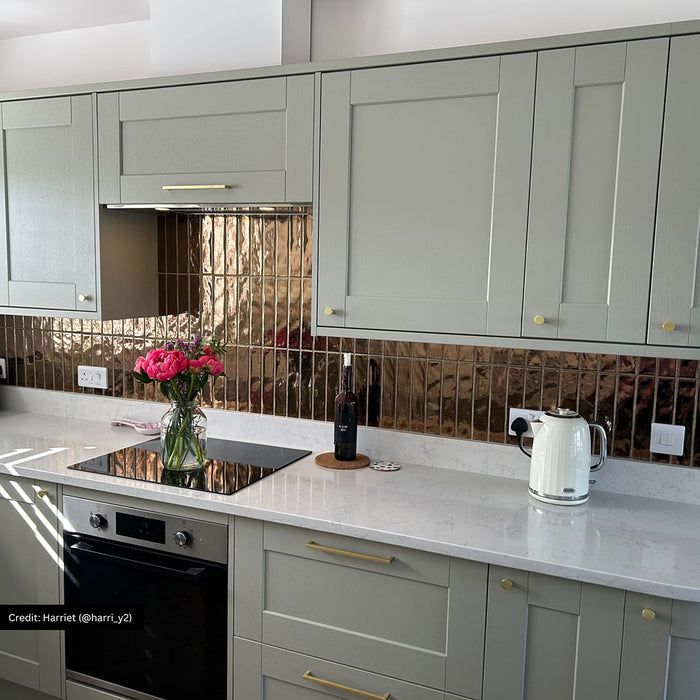 Midas Antique Tile Gold Vintage Crackle Wall Tiles 5cm x 25cm