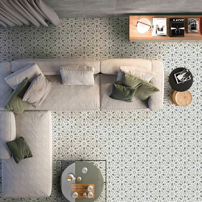 Hormuz Moroccan Sage Green / Grey Pattern Hexagon