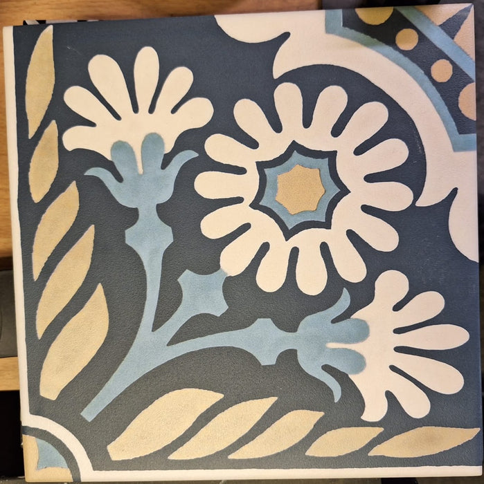 Jardin Navy Moroccan Tile 20cm x 20cm