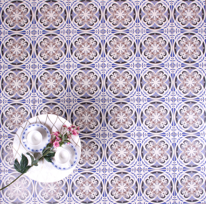 Imperial Victorian Blue Mini Tiles | Main Tile | 15cm x 15cm