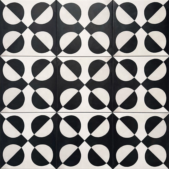 Abstract Illusion Noir | Patterned Tile | 20cm x 20cm