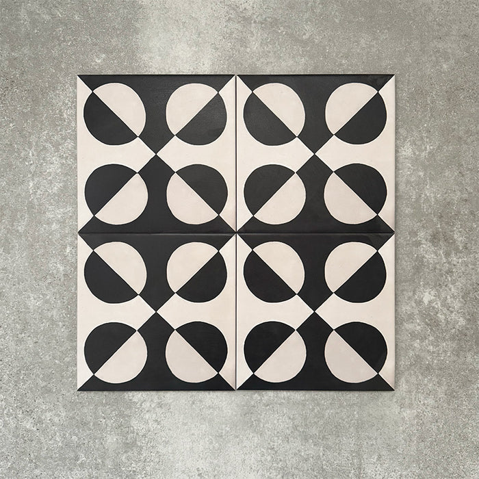 Abstract Illusion Noir | Patterned Tile | 20cm x 20cm
