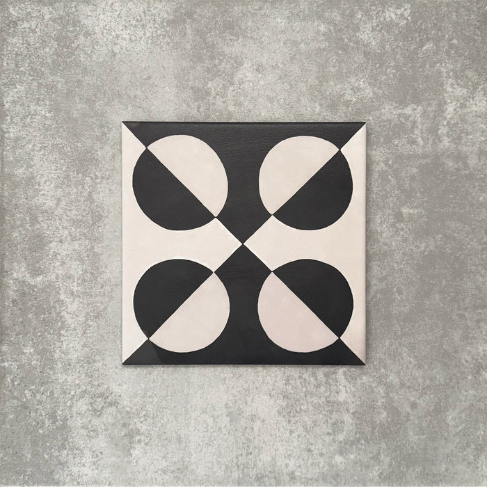 Abstract Illusion Noir | Patterned Tile | 20cm x 20cm