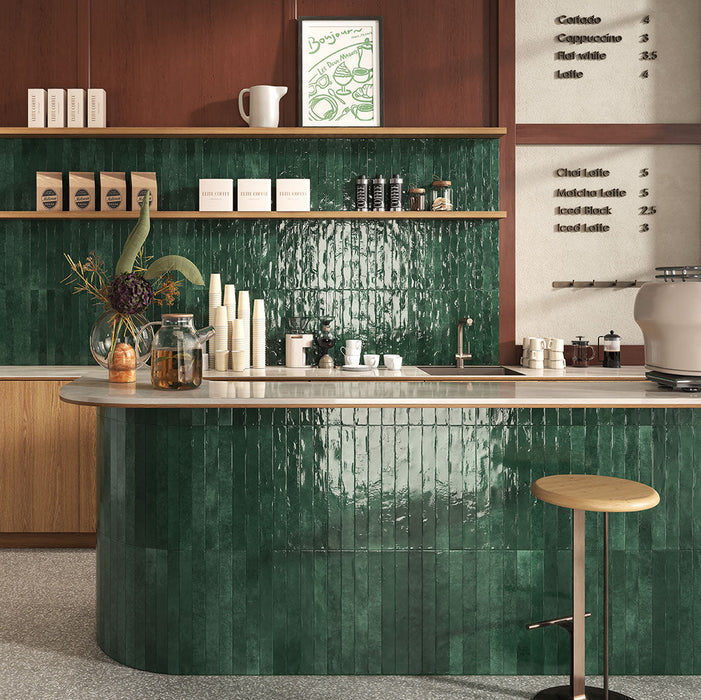 Jumairah Pine Forest Green Wall Tiles | 5cm x 40cm