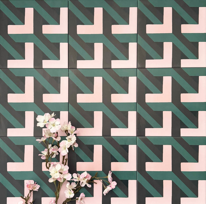 Abstract Lagoon | Patterned Tile | 20cm x 20cm