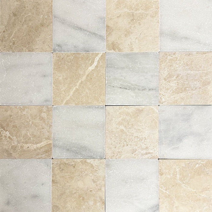 Fayrouz Tumbled Latte Foam Marble Tile | 15cm x 15cm