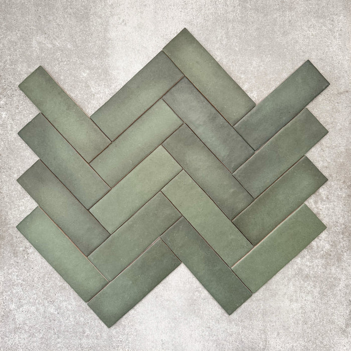 Zellige Malachite Green Brick | Moroccan Style | 6.5cm x 20cm