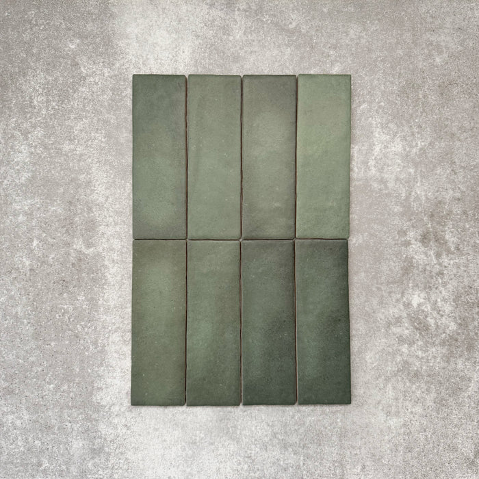 Zellige Malachite Green Brick | Moroccan Style | 6.5cm x 20cm