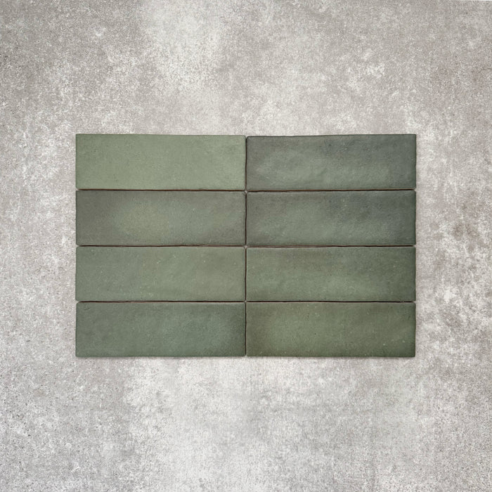 Zellige Malachite Green Brick | Moroccan Style | 6.5cm x 20cm
