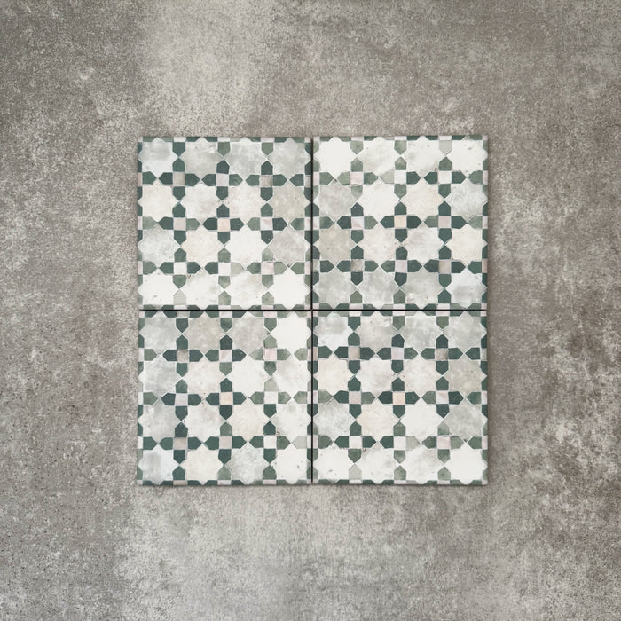 Berber Mequinez Green | Moroccan Style | 15cm x 15cm