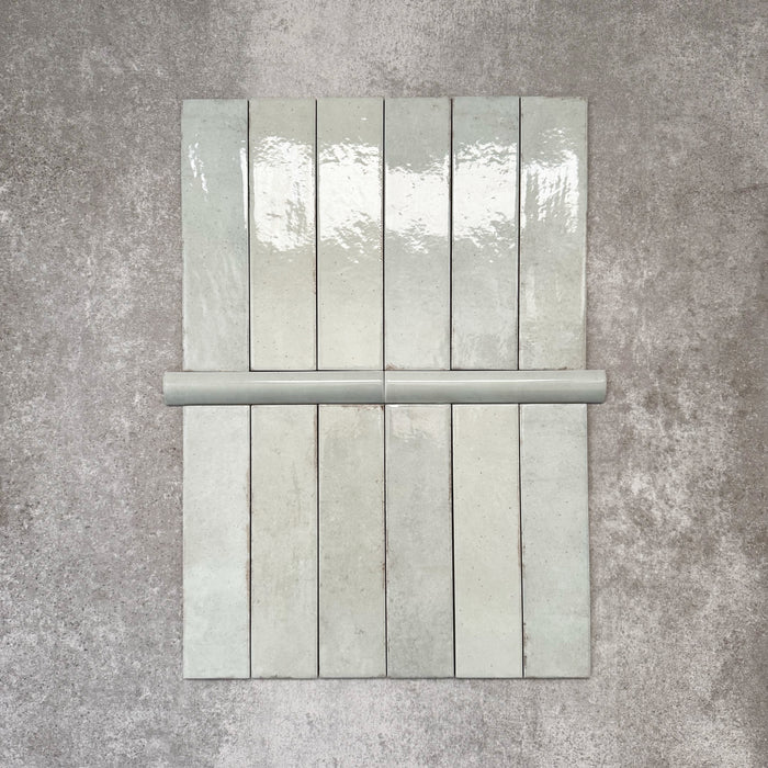 Nomad Mint Green Bullnose | Pencil Border Tiles | 3cm x 20cm