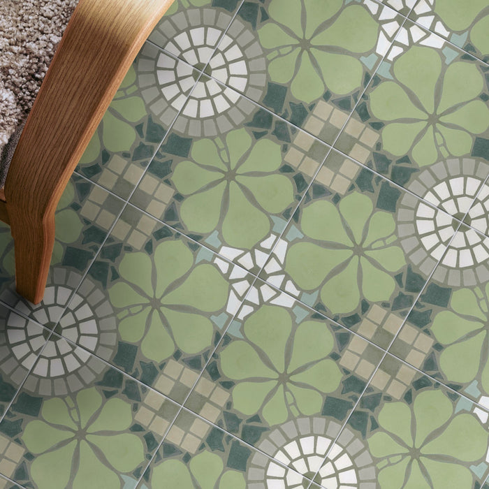 Nantes Green Moroccan Tiles 20cm x 20cm