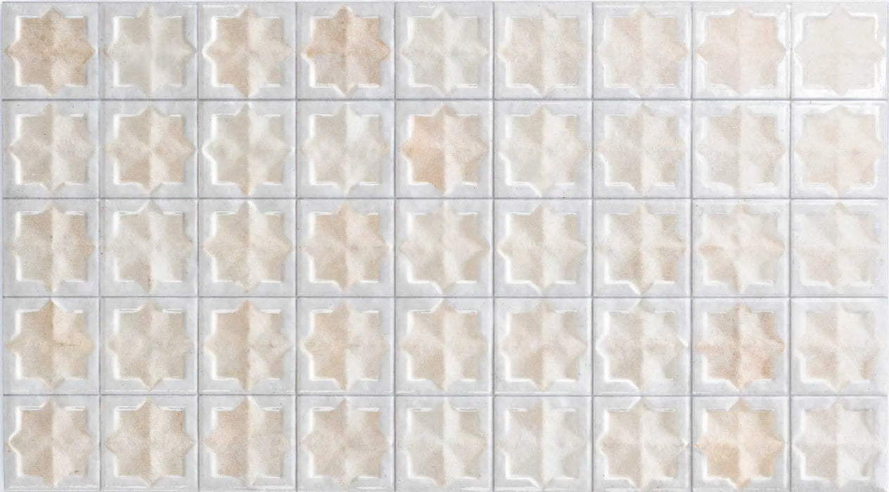 CUT TILE SAMPLE Zanzibar Moroccan Natural White 31 x 56cm Wall Tiles